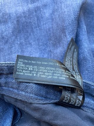 Massimo Dutti Pantalones Culotte Lino Azul