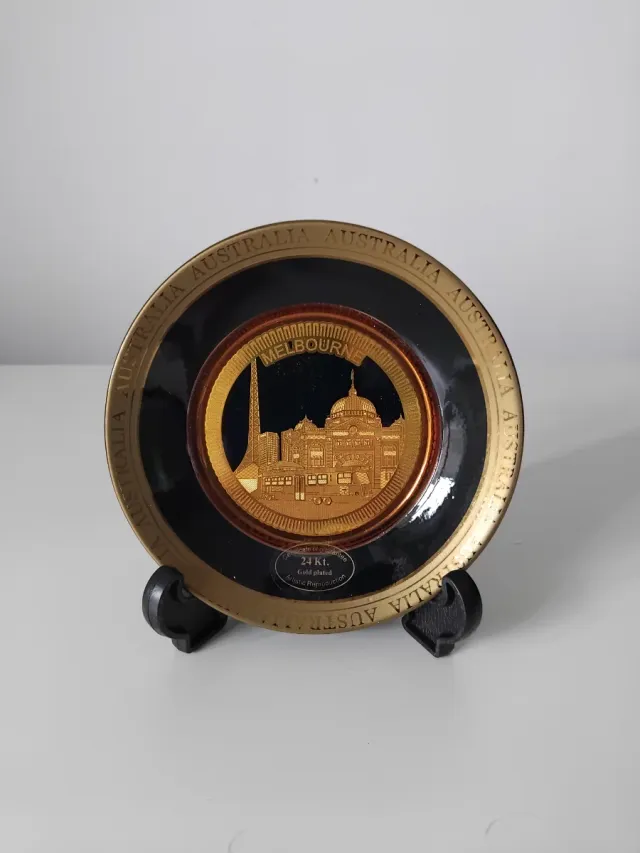 Piatto Decorativo Melbourne Australia 24 Kt