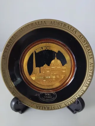 Piatto Decorativo Melbourne Australia 24 Kt