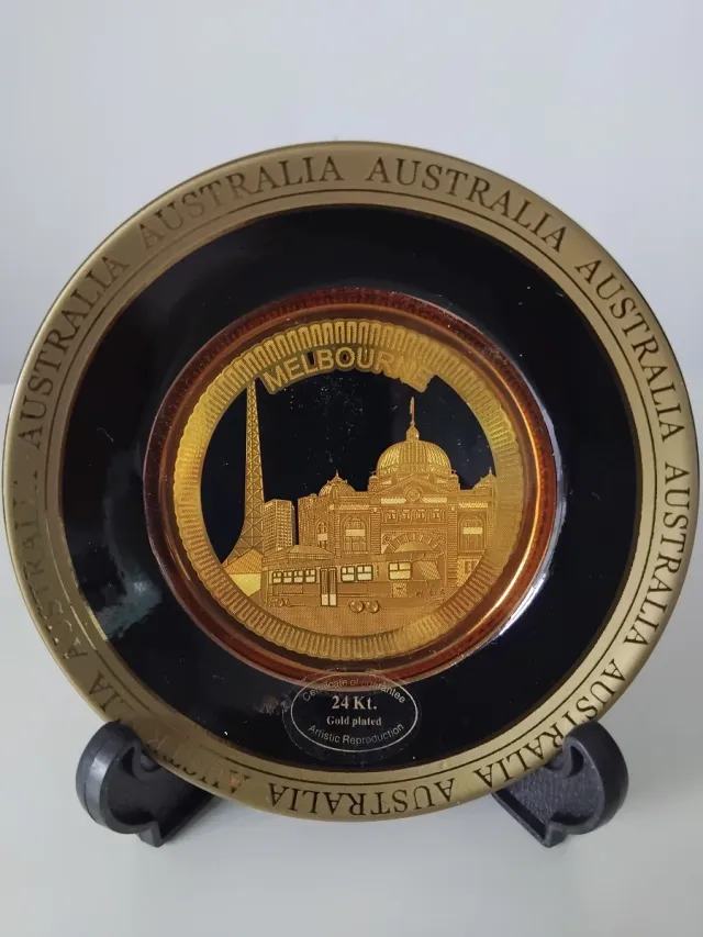 Piatto Decorativo Melbourne Australia 24 Kt