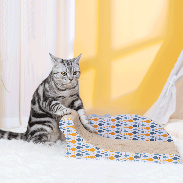 Rascador Gatos Cartón con Hierba Gatera