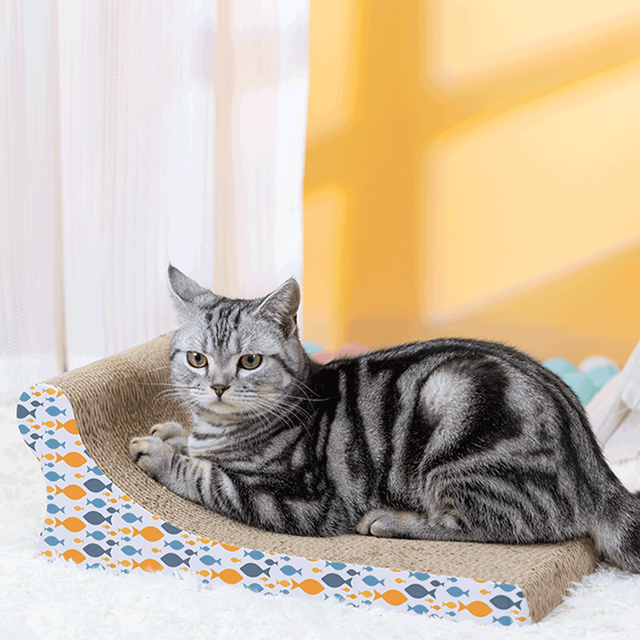 Rascador Gatos Cartón con Hierba Gatera