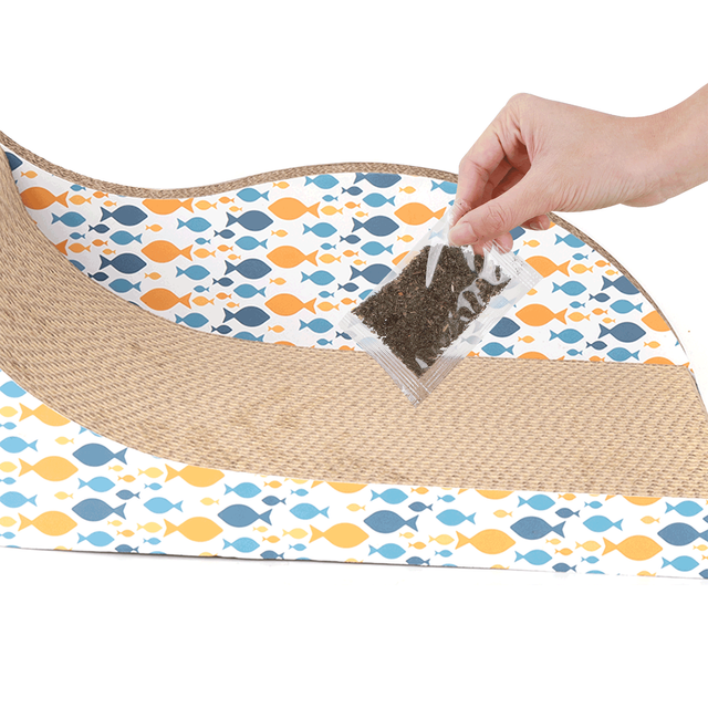 Rascador Gatos Cartón con Hierba Gatera