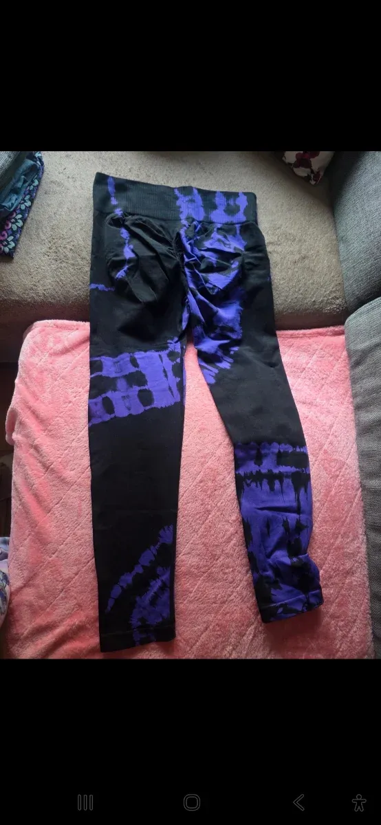 Leggings M Tie Dye Morado y Negro