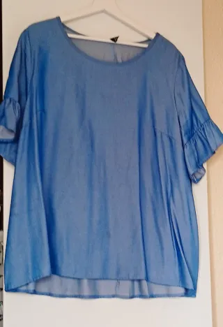 Camisa azul con volantes