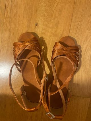 Zapatos de baile salón latino niña raso. talla 29
