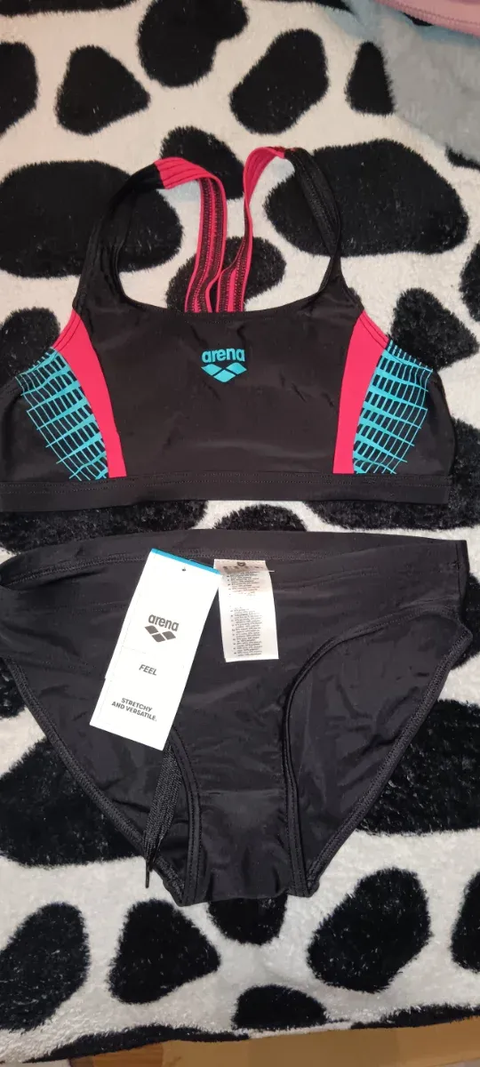 Bikini Arena Negro y Rosa Talla 36