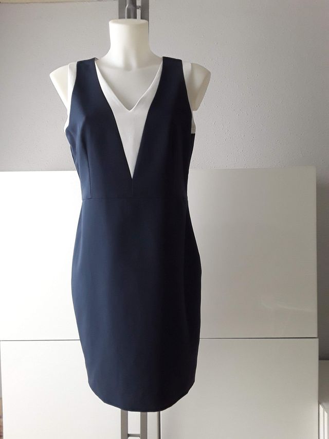 Vestido bicolor de Mango. Talla 40