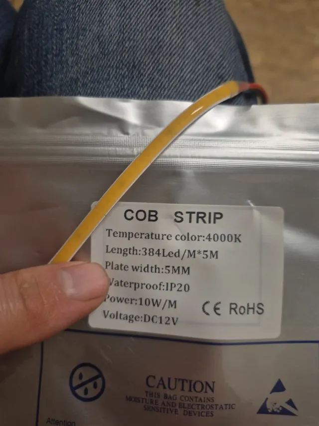 Tira LED COB 4000K 5M IP20 10W/M