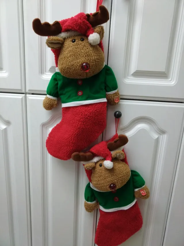 Set di 2 Stivali Natalizi a Forma di Renna