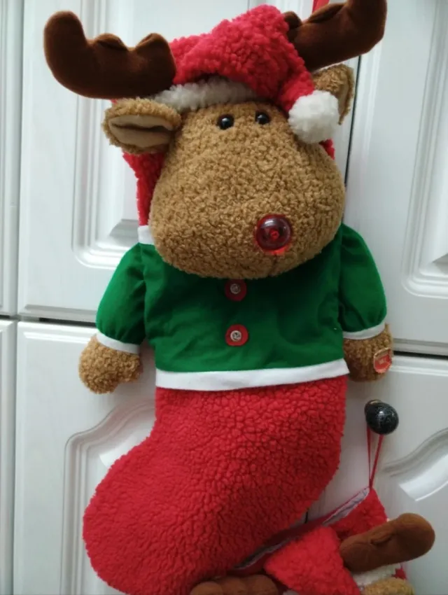 Set di 2 Stivali Natalizi a Forma di Renna