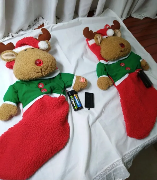 Set di 2 Stivali Natalizi a Forma di Renna