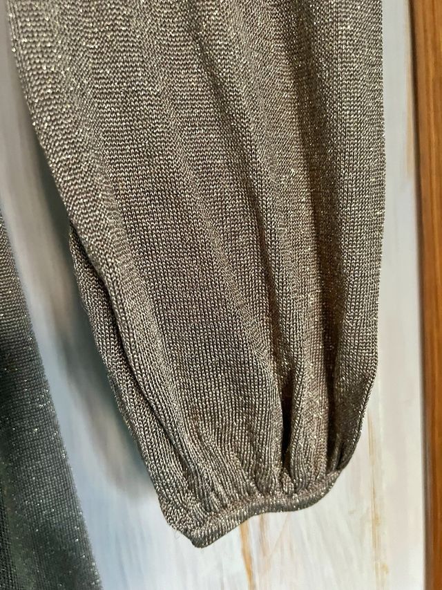 Vestido Lurex Dorado Zara Talla L