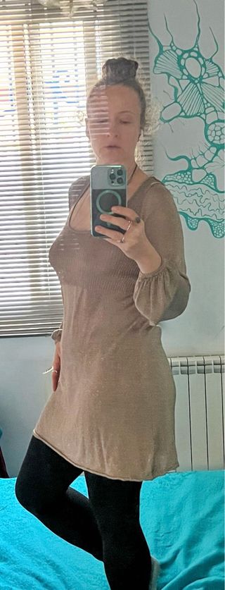 Vestido Lurex Dorado Zara Talla L