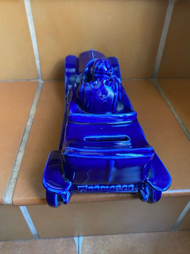 Coche Hucha Cerámica Azul Cobalto