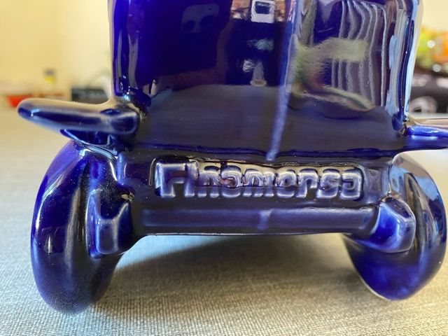 Coche Hucha Cerámica Azul Cobalto