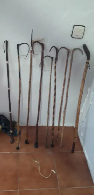 Lote 9 bastones artesanales