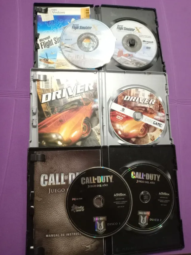 Lote Juegos PC: Flight Simulator, Driver, Call of