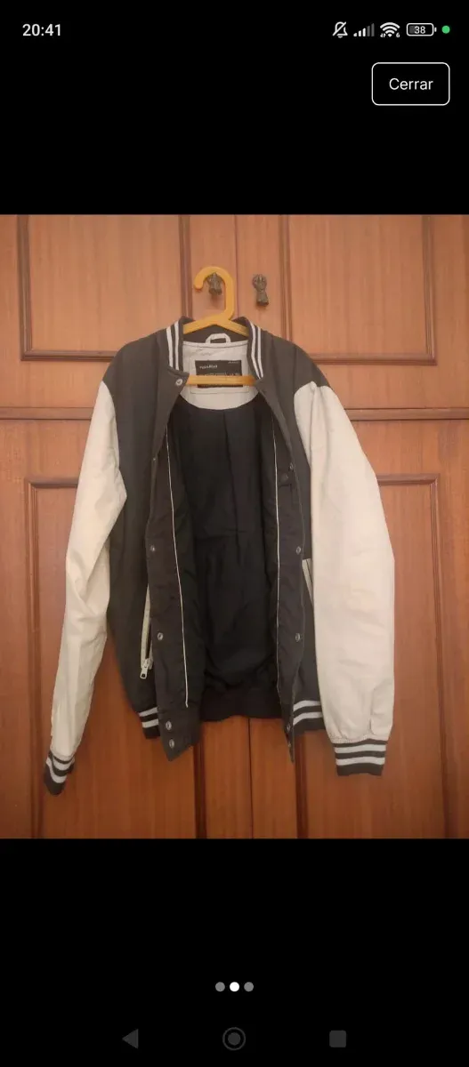 Cazadora Bomber Azul oscuro  y Blanca