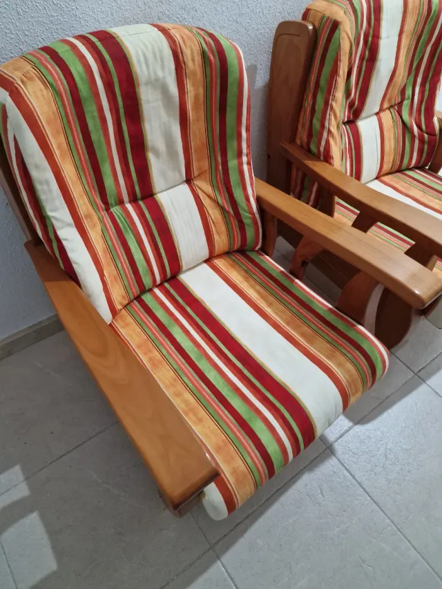 Conjunto sillones 3+1+1 plazas pino macizo