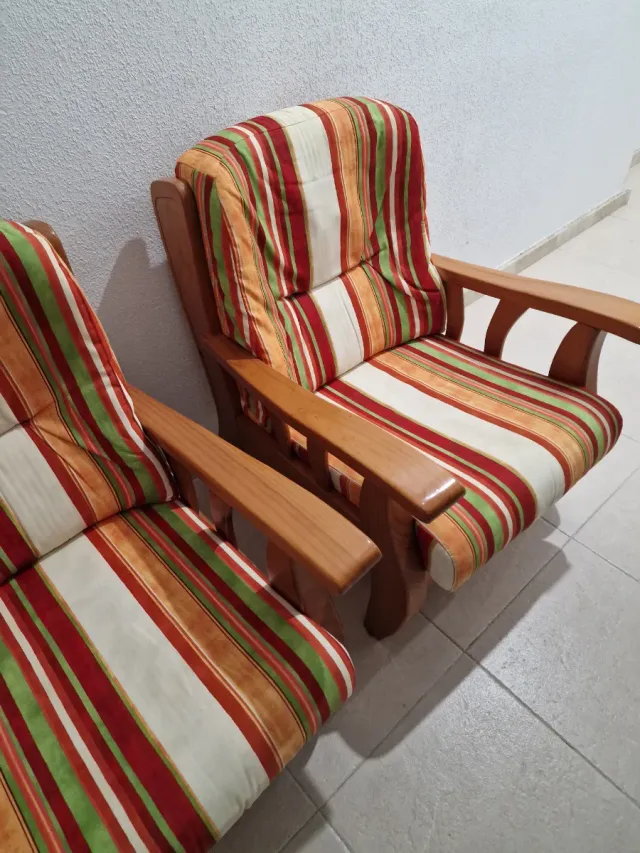 Conjunto sillones 3+1+1 plazas pino macizo