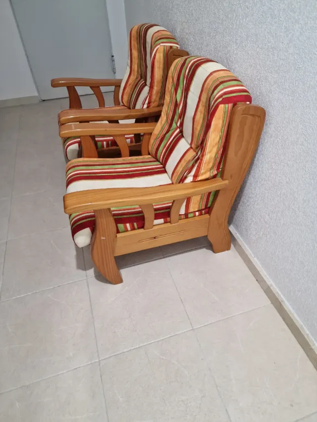 Conjunto sillones 3+1+1 plazas pino macizo