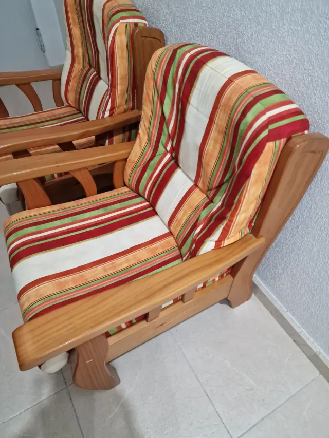 Conjunto sillones 3+1+1 plazas pino macizo