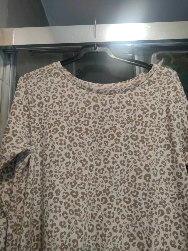 Jersey estampado floral beige y marrón Talla L