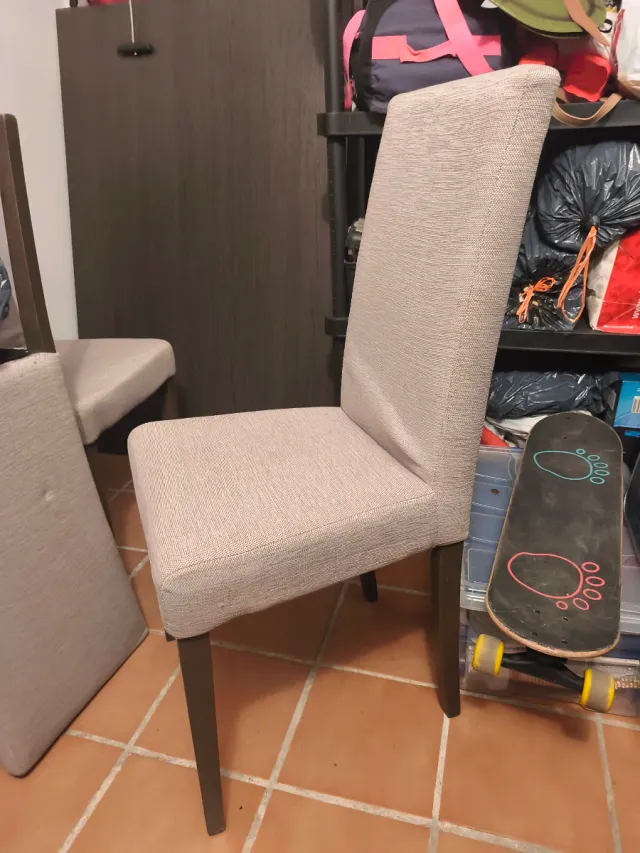 4 Sillas Comedor Tapizadas Gris