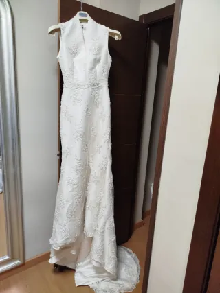 Vestido Novia Talla 36-38 Bordado Pedrería