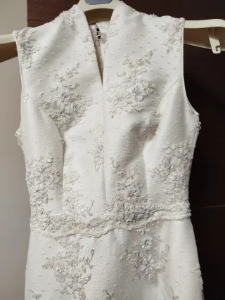 Vestido Novia Talla 36-38 Bordado Pedrería