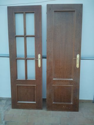 Puertas de madera con cristal