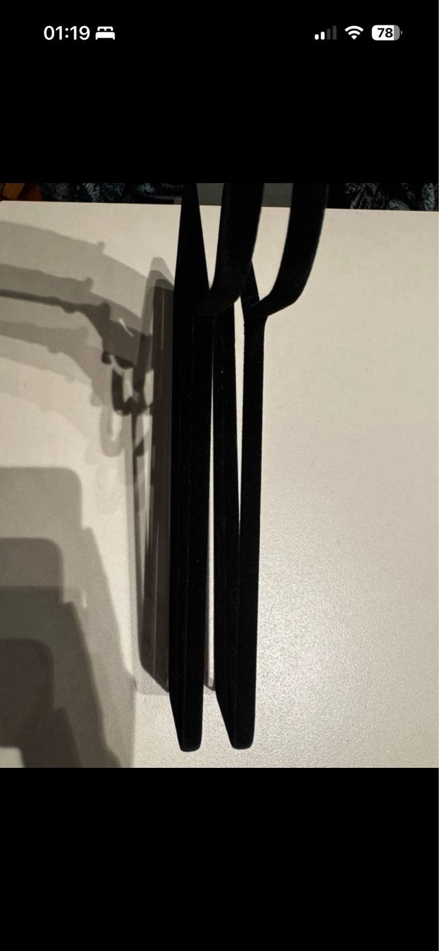 2 grucce appendiabiti in velluto nero