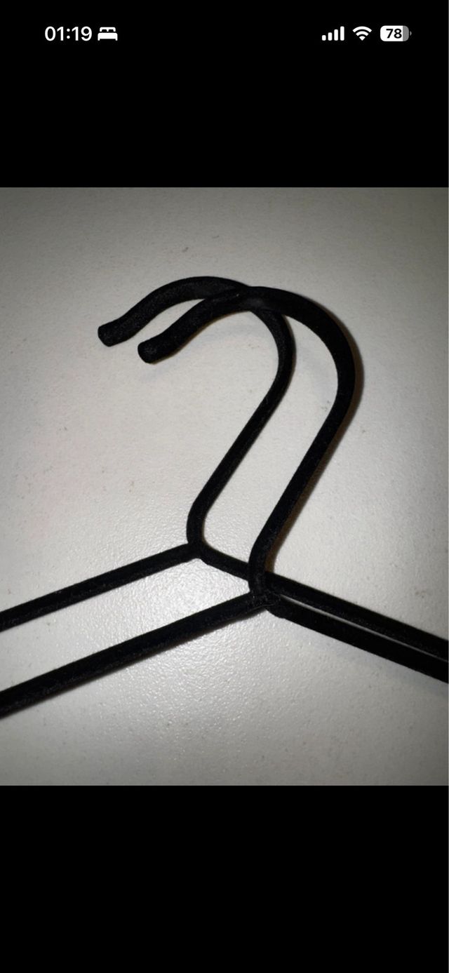 2 grucce appendiabiti in velluto nero