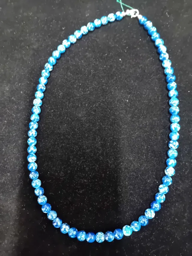 Collana perline colorate con chiusura in argento