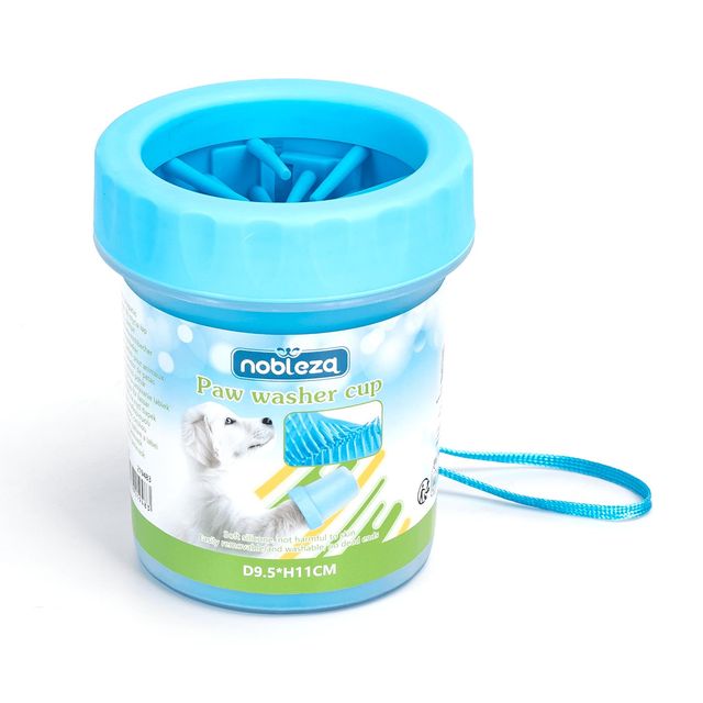 Vaso Limpiador Patas Mascota Azul Silicona