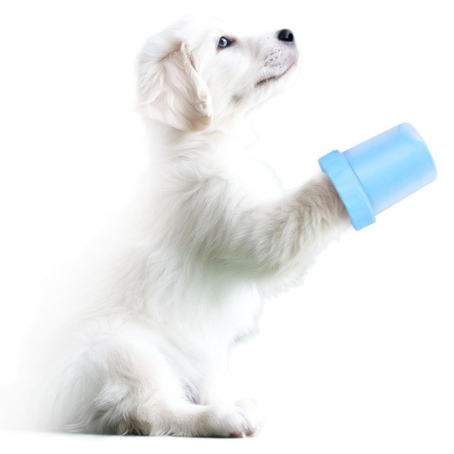 Vaso Limpiador Patas Mascota Azul Silicona