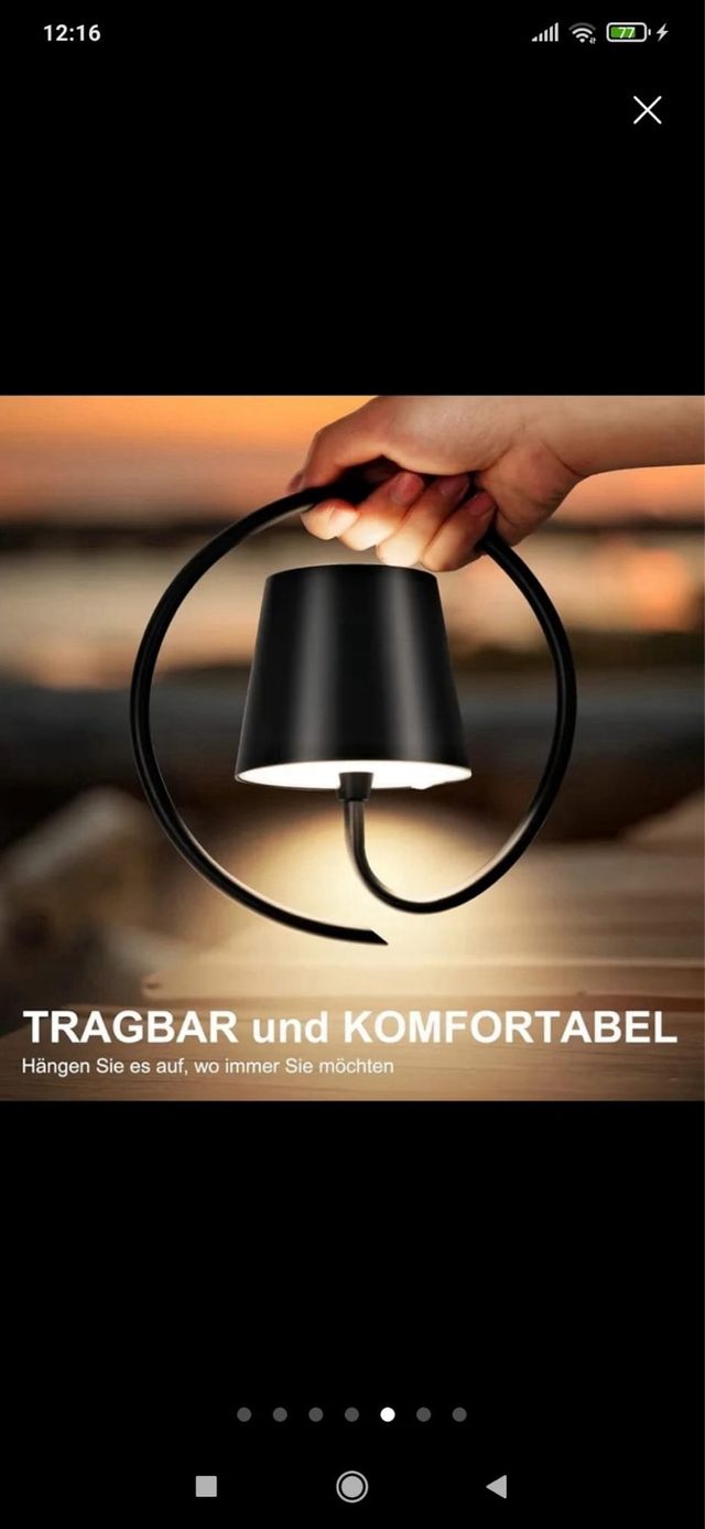 Lámpara pared recargable inalámbrica