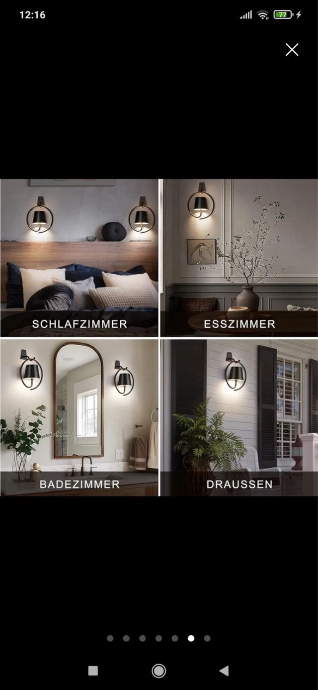 Lámpara pared recargable inalámbrica