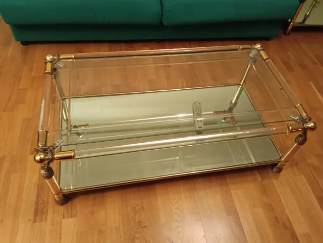 Mesas de cristal doradas 2 unidades