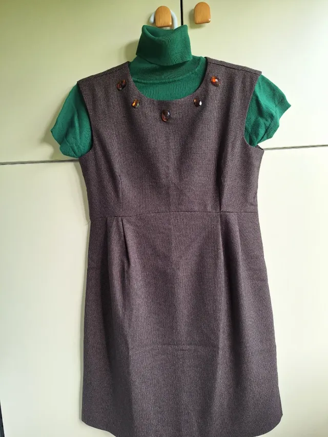 Vestido y Jersey Marrón y Verde