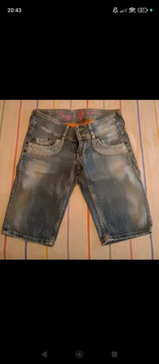 Bermuda vaquera azul mujer