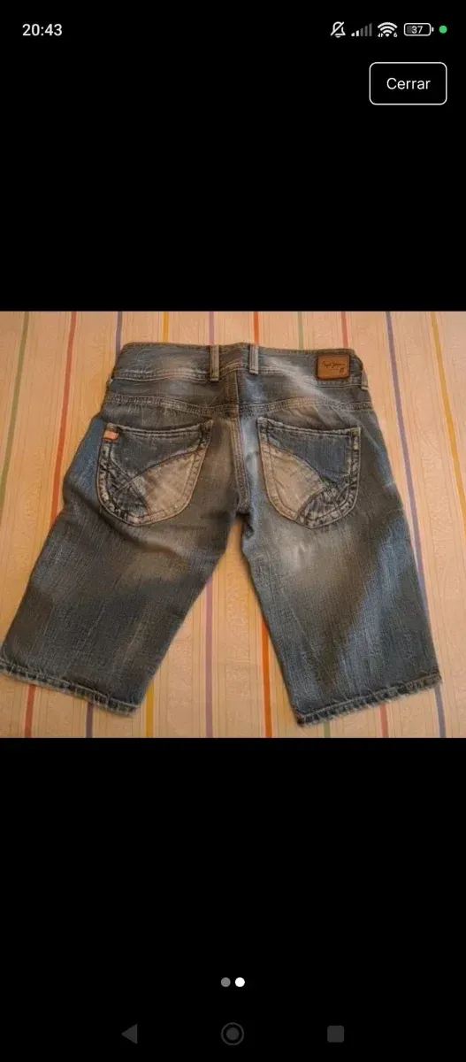 Bermuda vaquera azul mujer