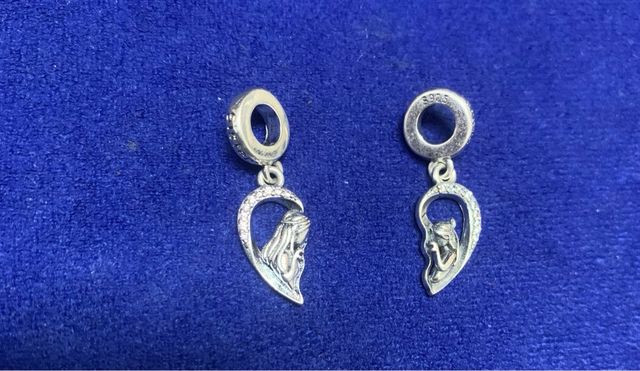 Charm Corazón regalo Hermanas pulsera Pandora plat