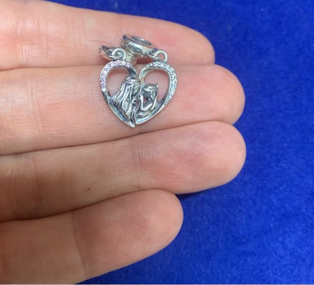 Charm Corazón regalo Hermanas pulsera Pandora plat