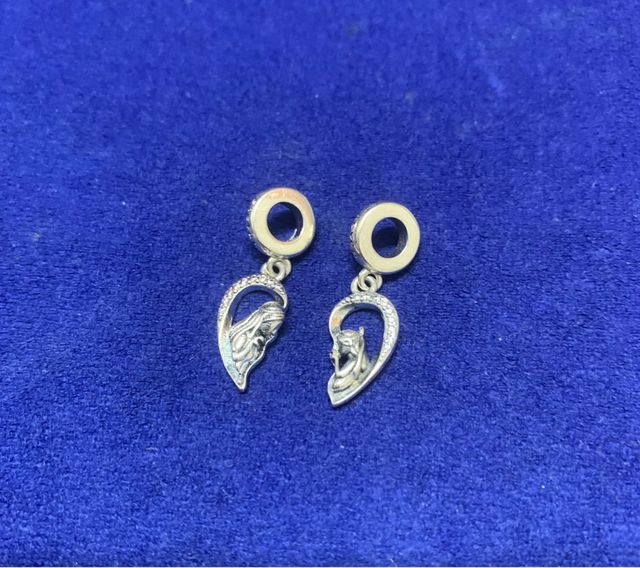 Charm Corazón regalo Hermanas pulsera Pandora plat