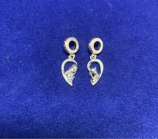 Charm Corazón regalo Hermanas pulsera Pandora plat