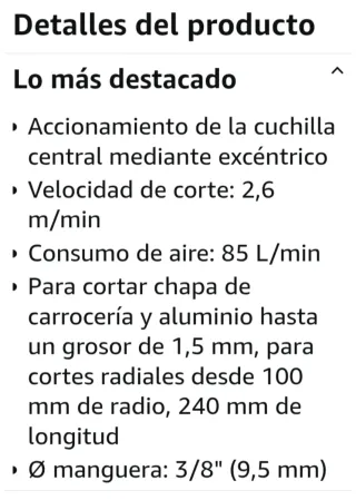 Cizalla Neumática KS Tools.