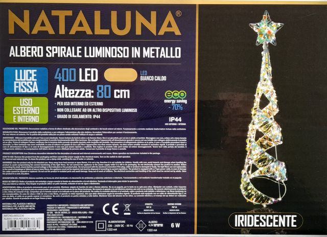 Albero Natale Iridescente H 50cm 400 LED