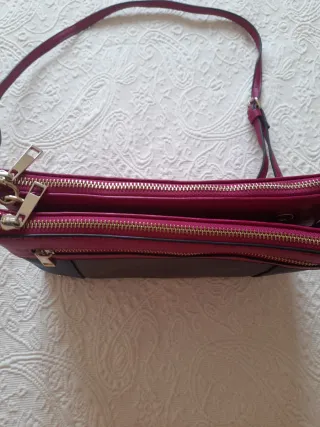 Bolso Fornarina azul ,gris y fusia  